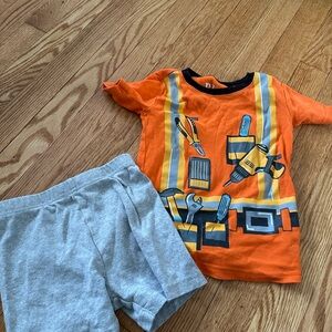 The Children's Place Orange and Gray Pajama Set